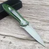 Tactical Green/Orange Leek 1660 Folding Knife 8Cr13Mov Blade Stainless Steel Handle Flipper Assisted Pocket Knife With Belt Clip Everyday Carry For Hunting Camping