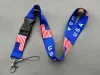 Trump U.S.A avtagbar flagga från USA: s nyckelkedjor Badge Pend Party Gift Moble Phone Lanyard 0315