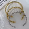 Bangle 3PCS Gold Silver Color Minimalist Irregular Wave Twisted Open Adjustable Bracelet For Women Simple Fashion Fine Jewelry