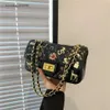 Fábrica vende 85% de desconto marca designer nova bolsa bolsas estilo clássico ombro saco quadrado grande capacidade imitação moda bola dourada botão grade