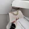 Cellphone Bags Handheld Fashion Bag Trendy Grass Woven Small Square Personalized Spring summer Single Shoulder Diagonal Cross Chain Women's