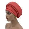 Elegant African Auto Gele Headtie Female Head Wraps Nigeria Party Headpiece Turbante Glitters Pleated Womens Turban Cap 240301