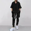 Men's Tracksuits 2024 Man Pants Male Set Solid Zhejiang V Neck Drawstring High Quality Comfortable Men Cotton The Listing Sets