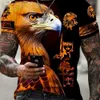 Men's T-Shirts New Animal Graphic T-shirt For Men 3D Print Casual Short Slve Summer Round Neck Loose Tops Fashion Strt Style Clothing Ts Y240315