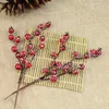 Dekorative Blumen AT14 10 Stück künstliche rote Beerenzweige mit herbstlichen Weihnachtsspießen, Länge 20 cm