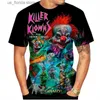 Men's T-Shirts Hot sales Fashion Mens Women T-Shirt 3D Printing Killer Klowns Summer Casual Unisex Hip Hop Cool Short Slve Horror Tops Y240321