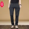 Pantalon Long kaki décontracté pour hommes, printemps et automne, été, ample, droit, petit costume, vêtements de travail