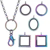 10 pz / lotto colore dell'arcobaleno ciondolo pendente medaglione galleggiante rotondo per le donne collana memoria magnetica medaglione di vetro vivente con catene Y1223O