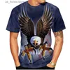 T-shirts pour hommes T-shirt imprimé 3D Eagle Hommes et femmes Mode Casual Personnalité drôle T-shirt imprimé animal Top Strtwear Tops amples Ts Y240321