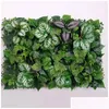 Couronnes de fleurs décoratives Décoration de fleurs artificielles Panneau mural Plante Faux Herbe Mariage St Mat Fond Dro Drop Livraison Ho Dhf4A