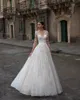 Abiti da sposa sexy Aline Abiti senza schienale Abiti da sposa eleganti in pizzo Incredibili applicazioni scoop Vestido De Noiva 326