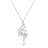 Ожерелья с подвесками, модная цепочка с кисточками, цирконием, звездой и луной, очаровательное ожерелье для женщин и девочек, ювелирные изделия для свадебной вечеринки, подарок Dz003