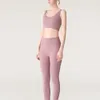 LU محاذاة Lemon Tracksuit Cloths Women's 2 قطعة ألعاب رياضية بيلاتيس يوجا مجموعة ضيقة ملاءمة للملابس الداخلية