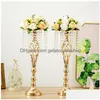 Vases Crystal Flower Vase Stand Centres de mariage pour table Gold Drop Livraison Home Garden DHXDL