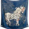 Sjaals Paard Bedrukt Wollen Deken Sjaal Cape 2024 Lente Dames Foulard Echarpe 130x130cm