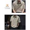 Summer short sleeved shirt for mens workwear oversized trendy brand loose half sleeved 2024 new t-shirt pure cotton shirt