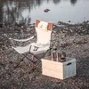 Camp Furniture Folding Outdoor Backrest Chair Moon Chair Fishing Chair Camping Foot Support Beach Recliner Chair with Pillow Director Chair YQ240315