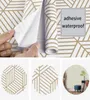 Haohome hexagon kontaktpapper avtagbar skal och stick tapet självhäftande film för vardagsrum sovrum väggdekor30296573075757