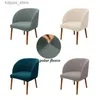 의자 덮개 Polar Fleece Dining Chair Cover Elastic Curved Back Armchair Slipcovers Stretch Washable Bar Seat Case Hotel Wedding Restaurant L240315