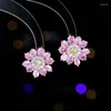 Stud Earrings Pretty Two-Tiered Circlet Lalic Purple Flower For Women Girl Every Day Wear