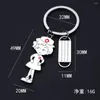 Keychains Cute Angel Couple Key Chain Jewelry Ring Metal Zinc Alloy Pendant Lovers'