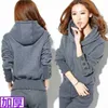 Set of hoodies for women in 2023 new Korean version large size plush and thickened two-piece set for womens sports and leisure