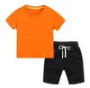 Yaz Giyim Setleri Erkekler Tişört Karikatür Hayvan Tasarımcısı Çocuk Kıyafetleri Kız Spor İki Parçalı Yuvarlak Boyun Kısa Kollu Pantolon 2-8 Çakar