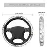 Steering Wheel Covers Gray Marble Universal 15 Inch Texture Abstract Pattern Protector Fit For Car Accessories