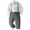 2021 Trendy Children039s Vêtements Ensembles Chemise Blanche Vêtements FormelsBoutique Enfants Vêtements Gentleman Costume Garçons Tenues Ropa De Beb7194268