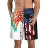 Short homme Wansici Beach pantalon adulte chapeau tribal et crâne.Illustration Lumineuse Aquarelle