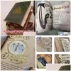 Dekorativa objekt Figurer Charmed Book Of Shadows Retro Green er Ancient Stories Bound Journal 350 sidor Spellbook Magic Gift D DH87E