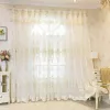 Cortinas Cortinas opacas de doble capa bordadas con flores en relieve de lujo, cortinas opacas de tul transparente con perlas florales en 3D, cortinas personalizadas para sala de estar y dormitorio