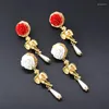 Dangle Earrings Vintage Floral Pearl Little Angel Fashion Jewelry