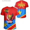 Men's T-Shirts Democratic Republic Of Congo Country Flag 3D Graphic Printed T Shirts For Men Summer Casual Short Slve O Neck Tshirt Clothing Y240321