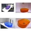 Badrumsänkor hartsharts Oval Countertop Sink Colourf Worchroom Washbasin Solid Surface Stone Fartel RS38279 Drop Delivery Home Garden B Dhuls