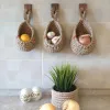 Manden 1/2 stuks Hangende Muur Groente Fruitmanden Handgeweven Jute Hangende Mand Traan Plantenmand Keuken Decor Opslagcontainer