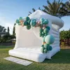 Partihandel vit studshus bröllop bouncy castle uppblåsbar studsare med rund tak evenemangsfest tält luftkombo för barn vuxna uthyrning