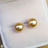 Dangle Earrings Stunning 5-5.5mm Real Natural South Sea Golden Round Pearl Sterling Silver 925 For Women