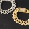 Moissanite Necklace Bracelet Vvs Iced Out Diamond 18mm Gold Color Chain 925 Sterling Silver Men Miami Cuban Link Necklaces P2HF 1AFG