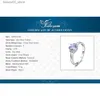 Fedi nuziali Gioielli Palazzo Ovale Cielo naturale Topazio azzurro Anello di fidanzamento in argento sterling 925 Gioielli da donna Gioielli squisiti Regalo di anniversario Q240315