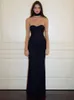 Julissa Mo Elegant Brilliant Silk Off Shoulder Ruched Sleeveless Backless Womens Sexig Maxi Dress Elegant Slim Evening Dress 240311