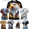 T-shirts pour hommes Tempérament populaire Confortable Mode décontractée Impression 3D Funny Eagle Hommes Femmes T-shirt Pop Culture Strtwear Cool Tops Y240321