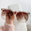 Lunettes de soleil surdimensionnées pour femmes, marque de styliste, Vintage, carrées, grand cadre, nuances dégradées