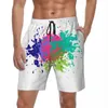 Herenshorts Kleurspattend Abstract Gym Zomer Kleurrijk Vintage Strand Korte broek Mannelijke sport Sneldrogend Aangepaste DIY-zwembroek