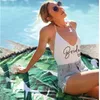 Kadın Mayo S-XL Seksi Yastıklı Tek Parça Mayo Takımı Gelin Aşk Kadınlar Yaz Beach Giyim Bachelor Party Matay Takım Mayolar