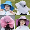 BERETS 1PC CHILDRES SUN HAT SUMMER KIDS OUTDOOR NECK EARCOVER ANTI UV PROTECTION CAPS BOY GIRL TRAVEL FLAP CAP