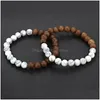 Perlé 8Mm pierre naturelle brins faits à la main en bois bracelets à breloques pour hommes femmes élastique Yoga mode bijoux livraison directe Dheno