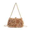 Borse a tracolla chic Borse di design con diamanti Tote Borsa da pranzo con paillettes borchiate per donna Borsa di lusso leggera Borsa a tracolla singola con catena a tracolla 240311