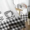 Curtains Kitchen Utensils Plaid Tulle Curtains for Living Room Chiffon Voile Sheer Window Curtain for Bedroom