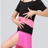 Bühne tragen Latin Dance Quaste Kleid für Kind Mädchen Fransen Kleidung Ballsaal Cha Salsa Tango Outfit Kostüm